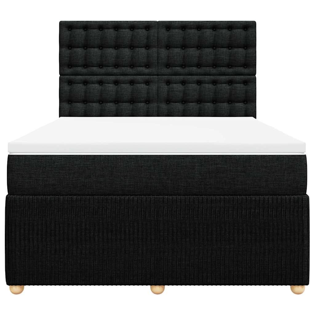 8721102774577_g_en_hd_2 vidaXL Box Spring Bed with Mattress Black Queen Fabric - Image 4
