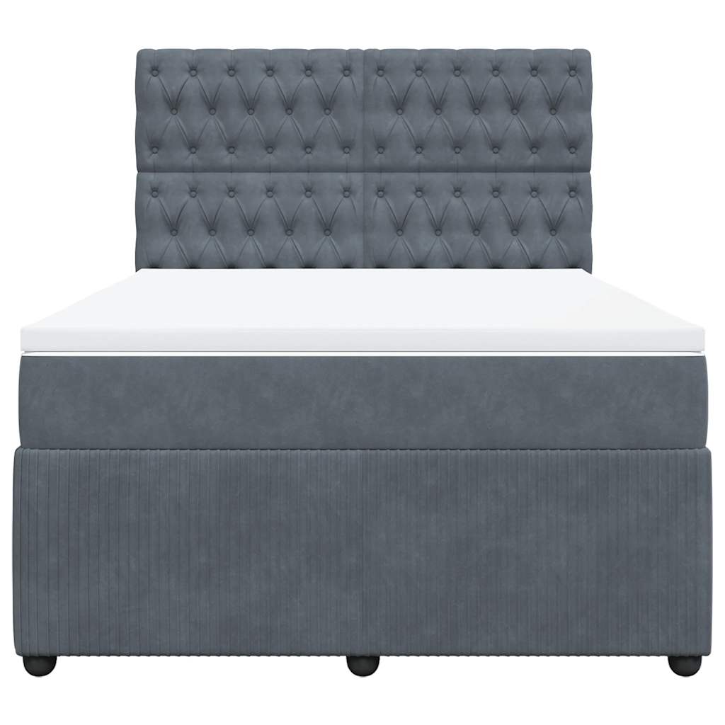 8721102774867_g_en_hd_2 vidaXL Box Spring Bed with Mattress Dark Grey Queen Velvet - Image 4