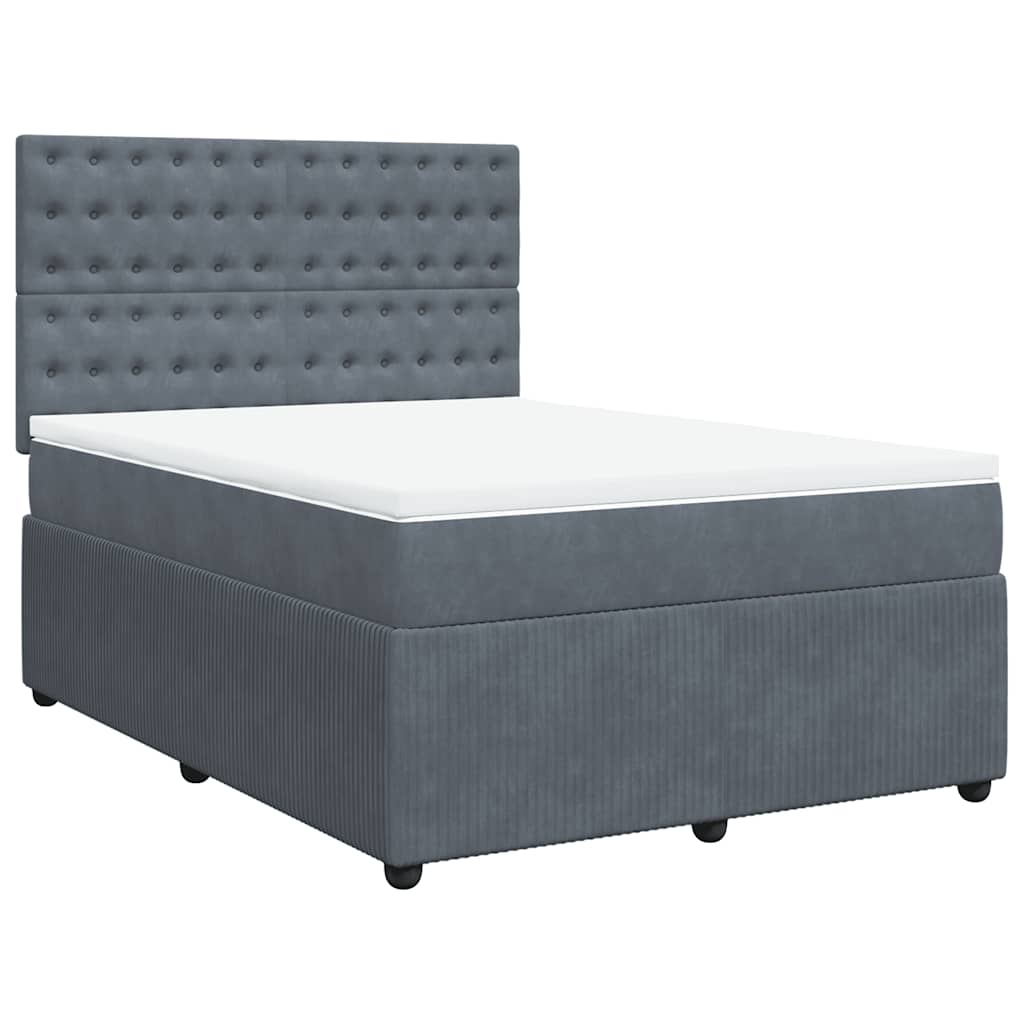 8721102774881_a_en_hd_1 vidaXL Box Spring Bed with Mattress Dark Grey Queen Velvet - Image 2