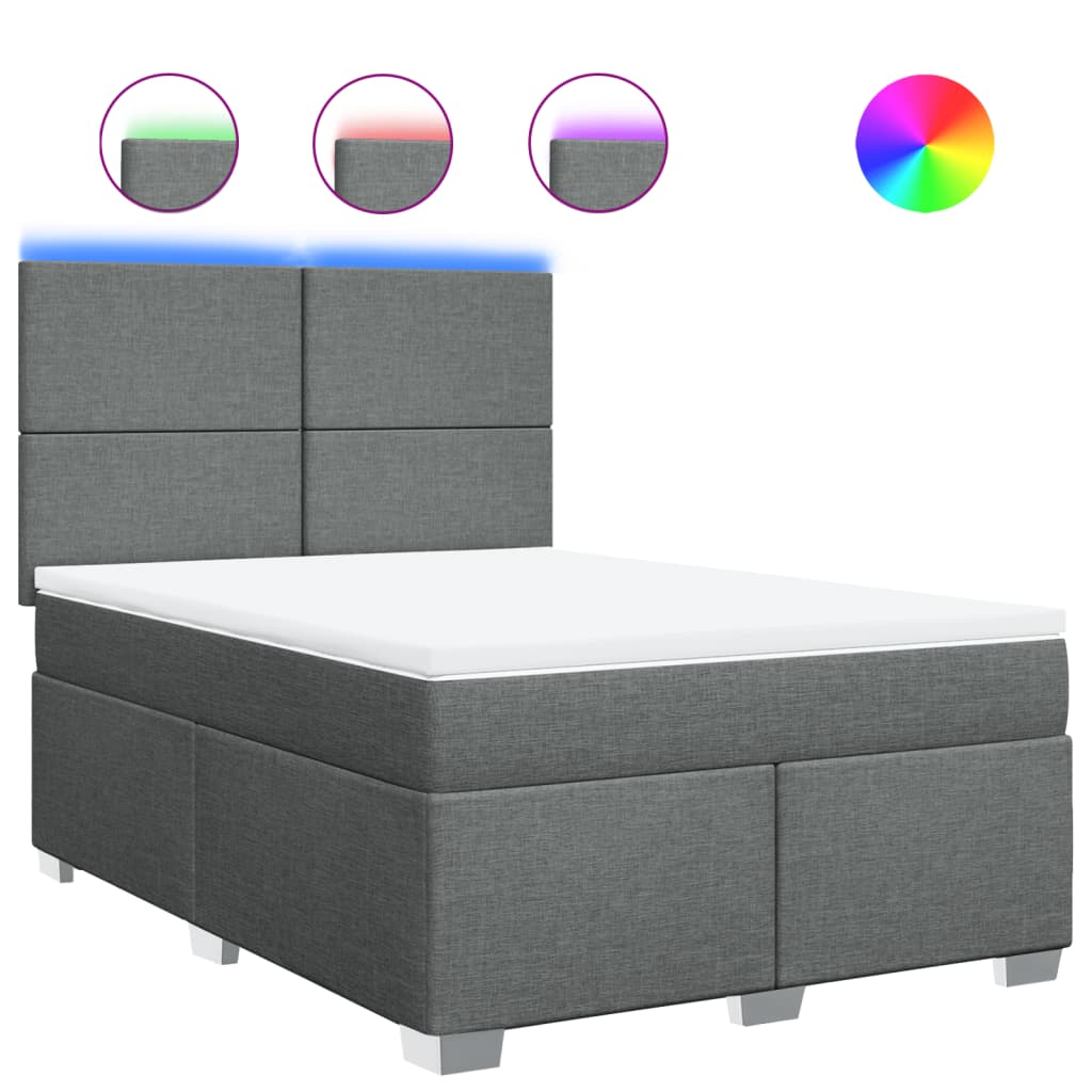 8721102778704_a_en_hd_1 vidaXL Box Spring Bed with Mattress Dark Grey Queen Fabric - Image 2