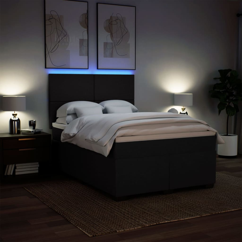 8721102778711_g_en_hd_3 vidaXL Box Spring Bed with Mattress Black Queen Fabric - Image 5