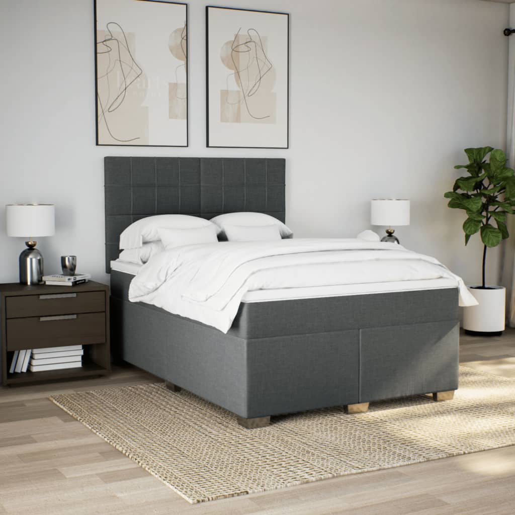 8721102778728_g_en_hd_1 vidaXL Box Spring Bed with Mattress Dark Grey Queen Fabric - Image 3