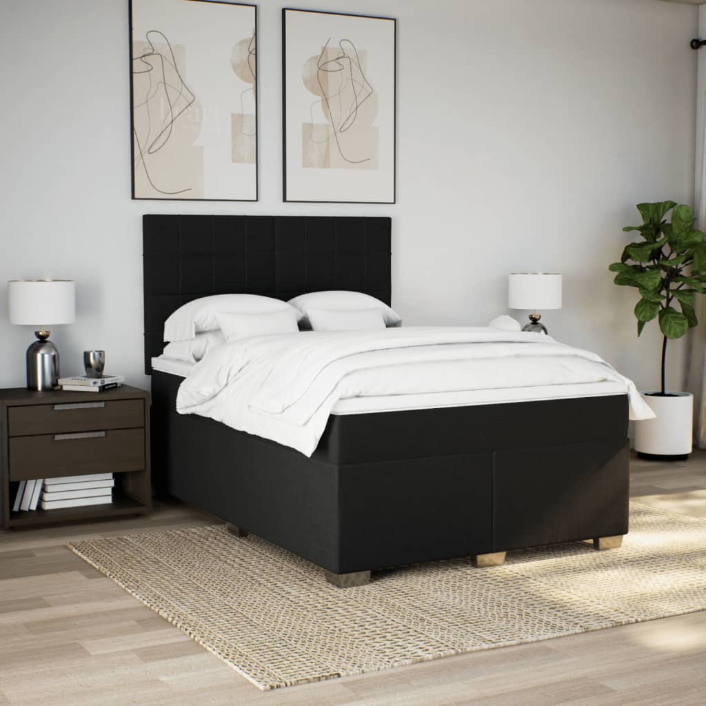 8721102778735_g_en_hd_1 vidaXL Box Spring Bed with Mattress Black Queen Fabric - Image 3