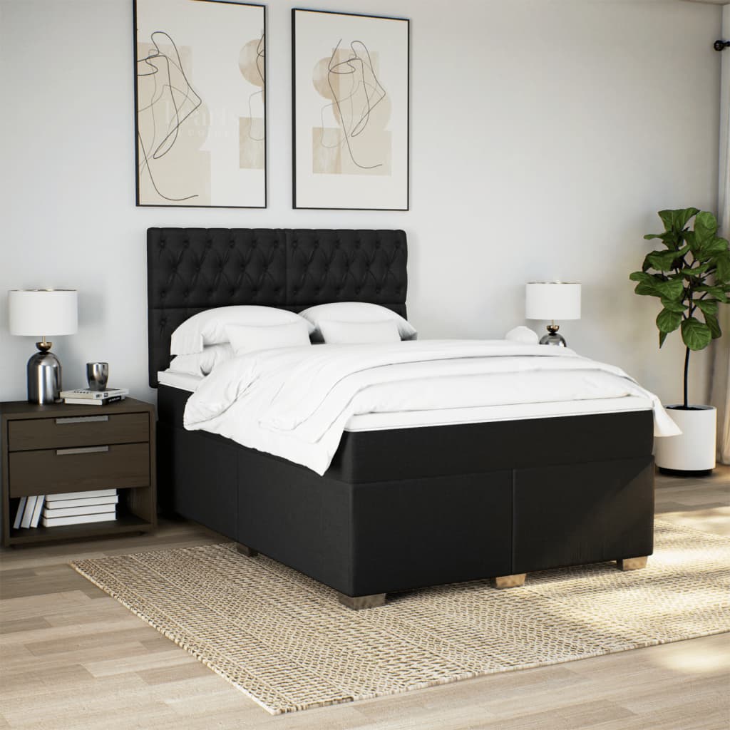 8721102778759_g_en_hd_1 vidaXL Box Spring Bed with Mattress Black Queen Fabric - Image 3
