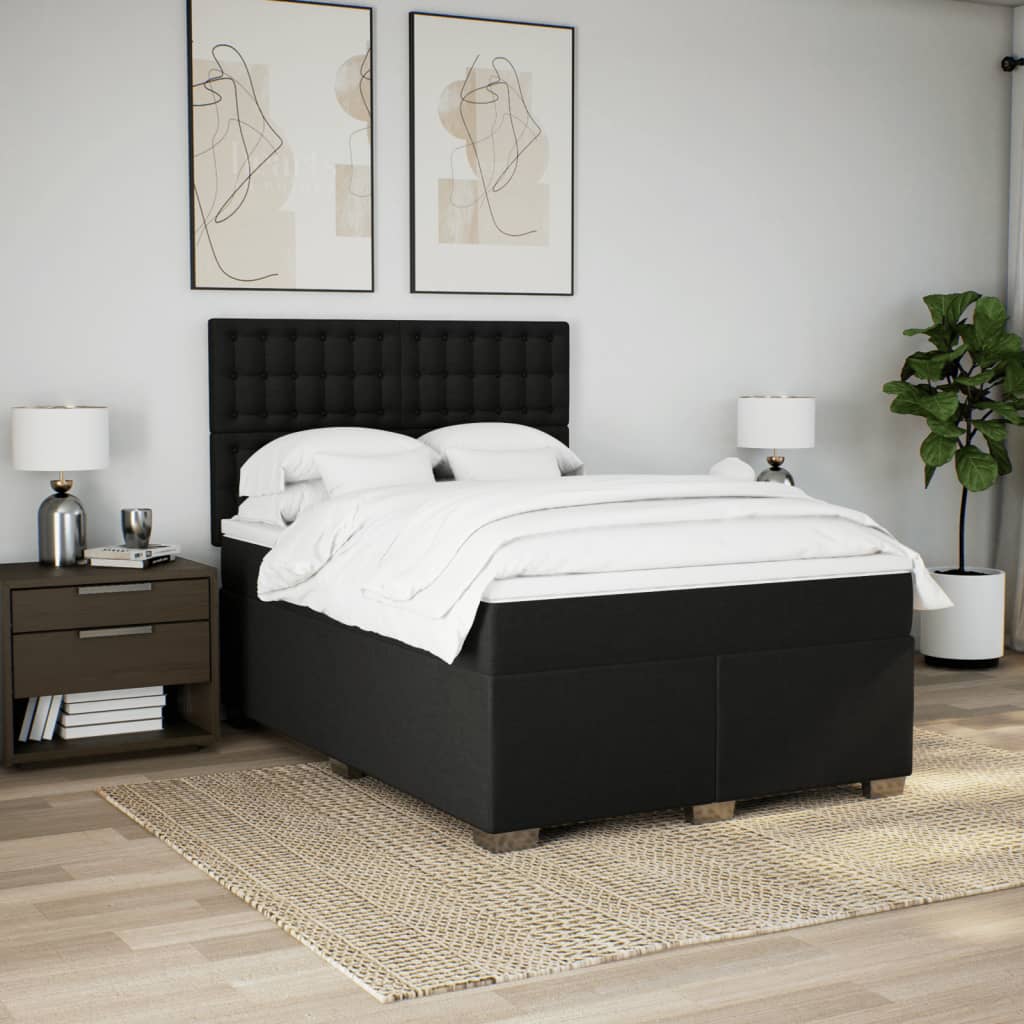 8721102778773_g_en_hd_1 vidaXL Box Spring Bed with Mattress Black Queen Fabric - Image 3