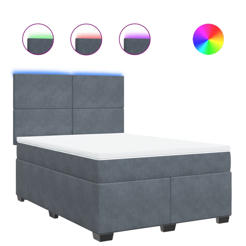 8721102782749_a_en_hd_1 vidaXL Box Spring Bed with Mattress Dark Grey Queen Velvet - Image 2