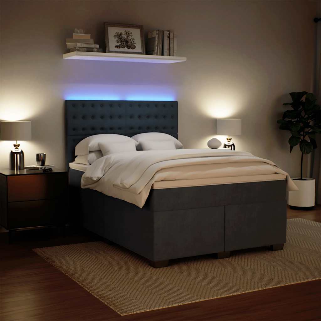 8721102782800_g_en_hd_2 vidaXL Box Spring Bed with Mattress Dark Grey Queen Velvet - Image 4
