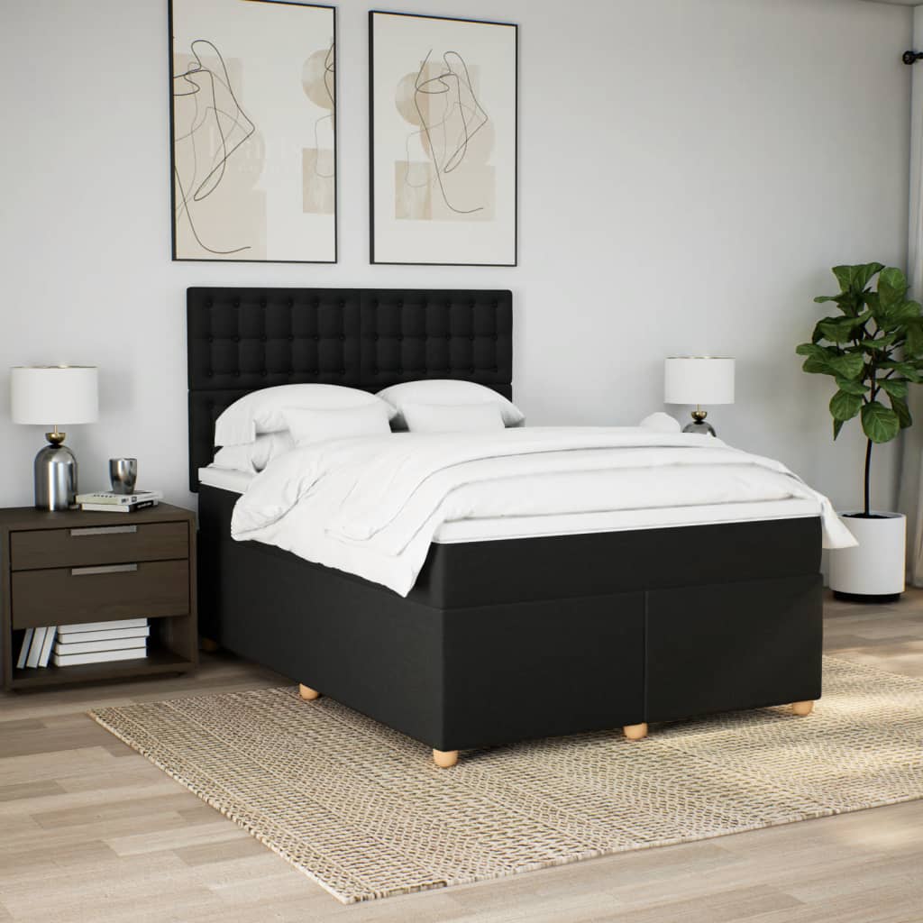 8721102786617_g_en_hd_3 vidaXL Box Spring Bed with Mattress Black Double Fabric - Image 5