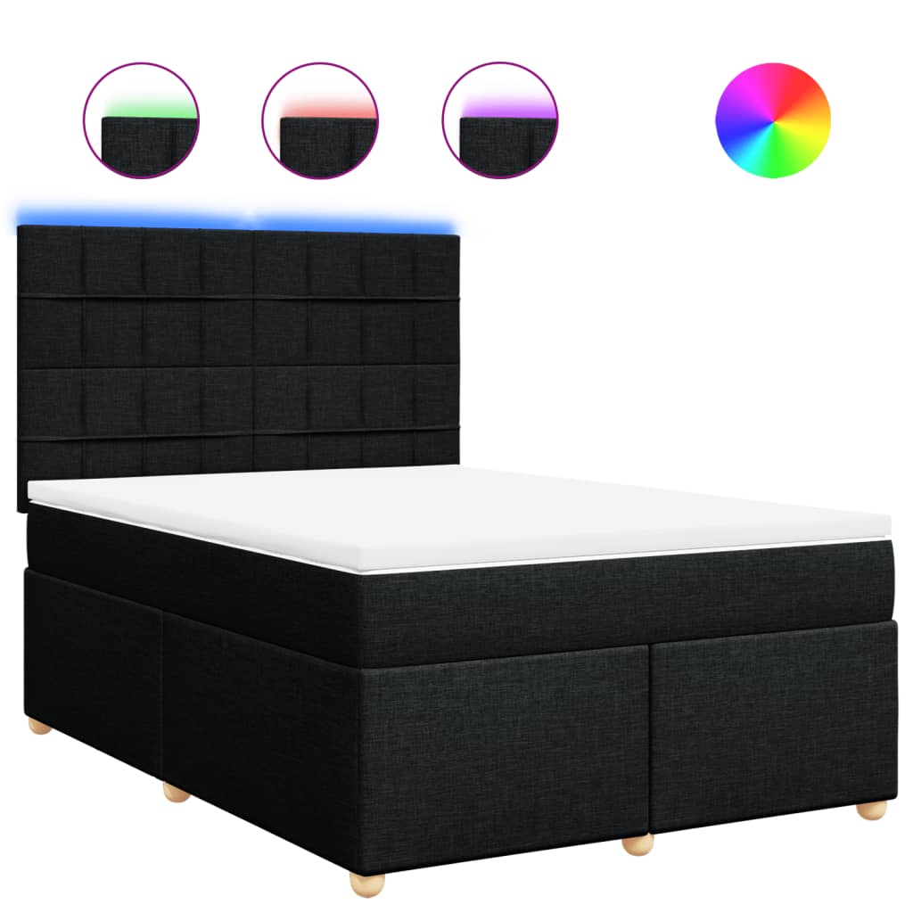 8721102786655_a_en_hd_1 vidaXL Box Spring Bed with Mattress Black Queen Fabric - Image 2