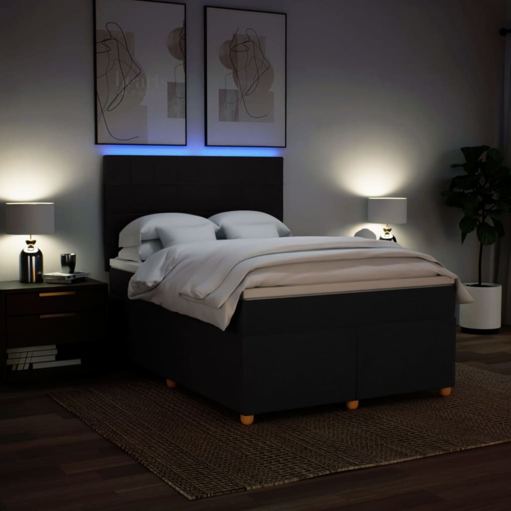 8721102786655_g_en_hd_2 vidaXL Box Spring Bed with Mattress Black Queen Fabric - Image 4