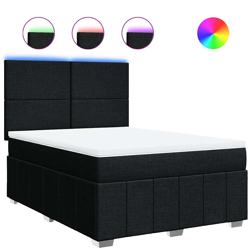 8721102790430_a_en_hd_1 vidaXL Box Spring Bed with Mattress Black Double Fabric - Image 2