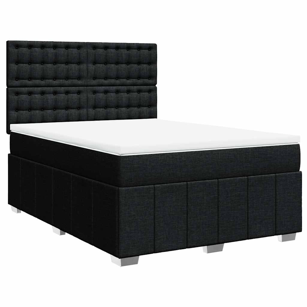 8721102790492_g_en_hd_1 vidaXL Box Spring Bed with Mattress Black Double Fabric - Image 3
