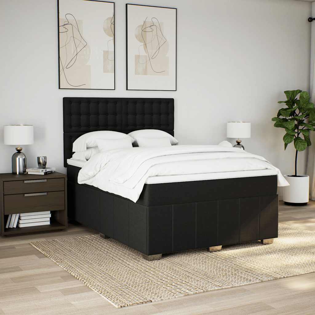 8721102790492_g_en_hd_3 vidaXL Box Spring Bed with Mattress Black Double Fabric - Image 5
