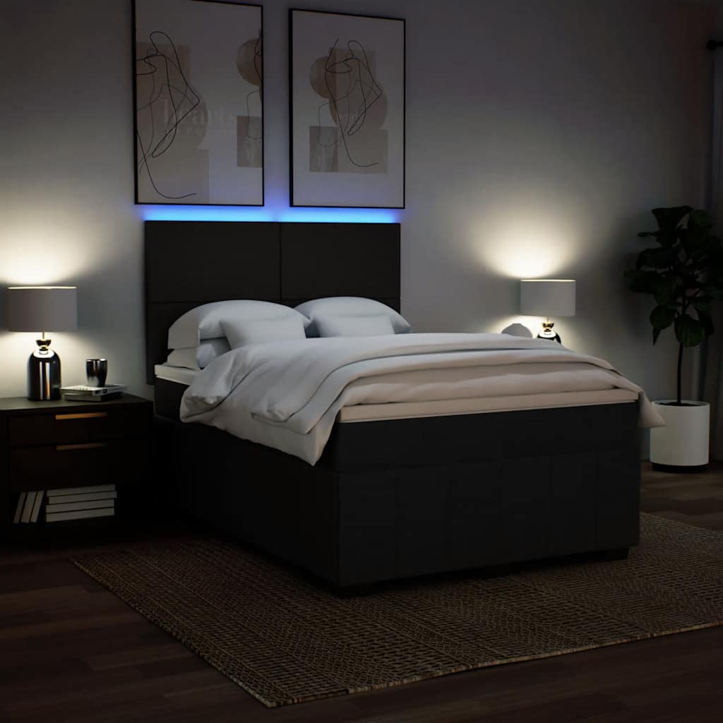 8721102790515_g_en_hd_2 vidaXL Box Spring Bed with Mattress Black Queen Fabric - Image 4
