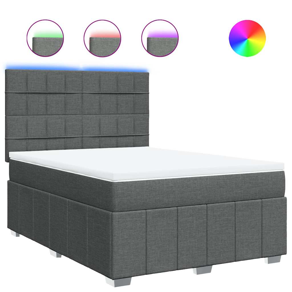 8721102790522_a_en_hd_1 vidaXL Box Spring Bed with Mattress Dark Grey Queen Fabric - Image 2