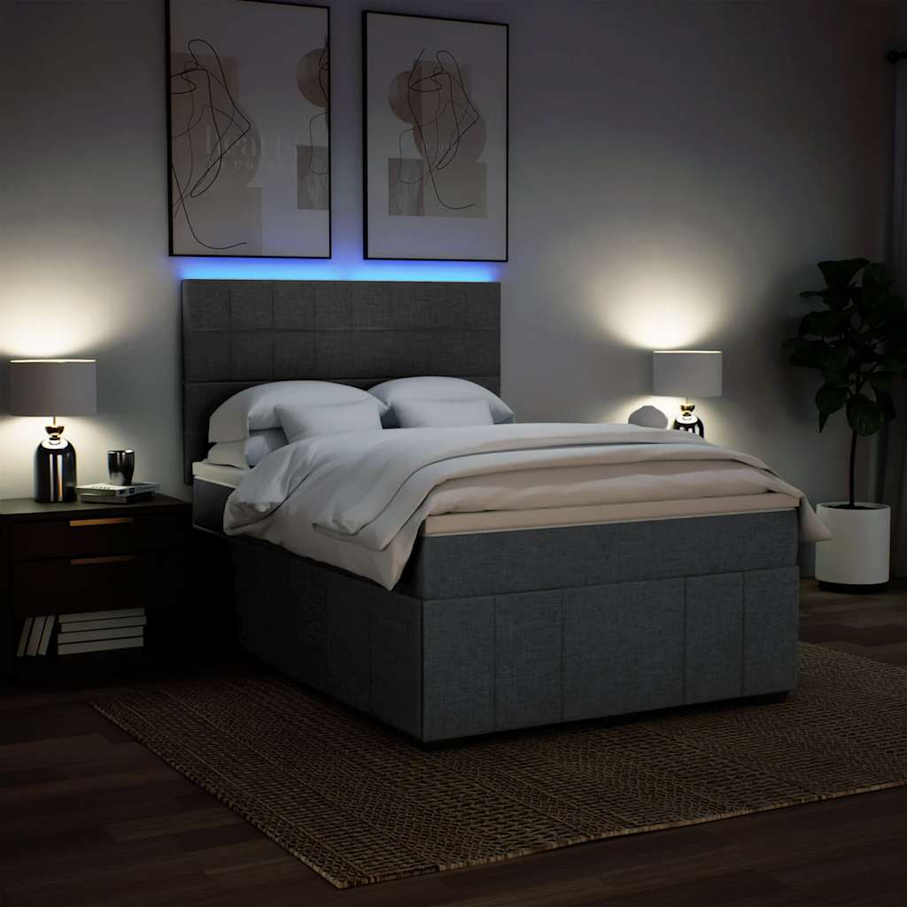 8721102790522_g_en_hd_2 vidaXL Box Spring Bed with Mattress Dark Grey Queen Fabric - Image 4