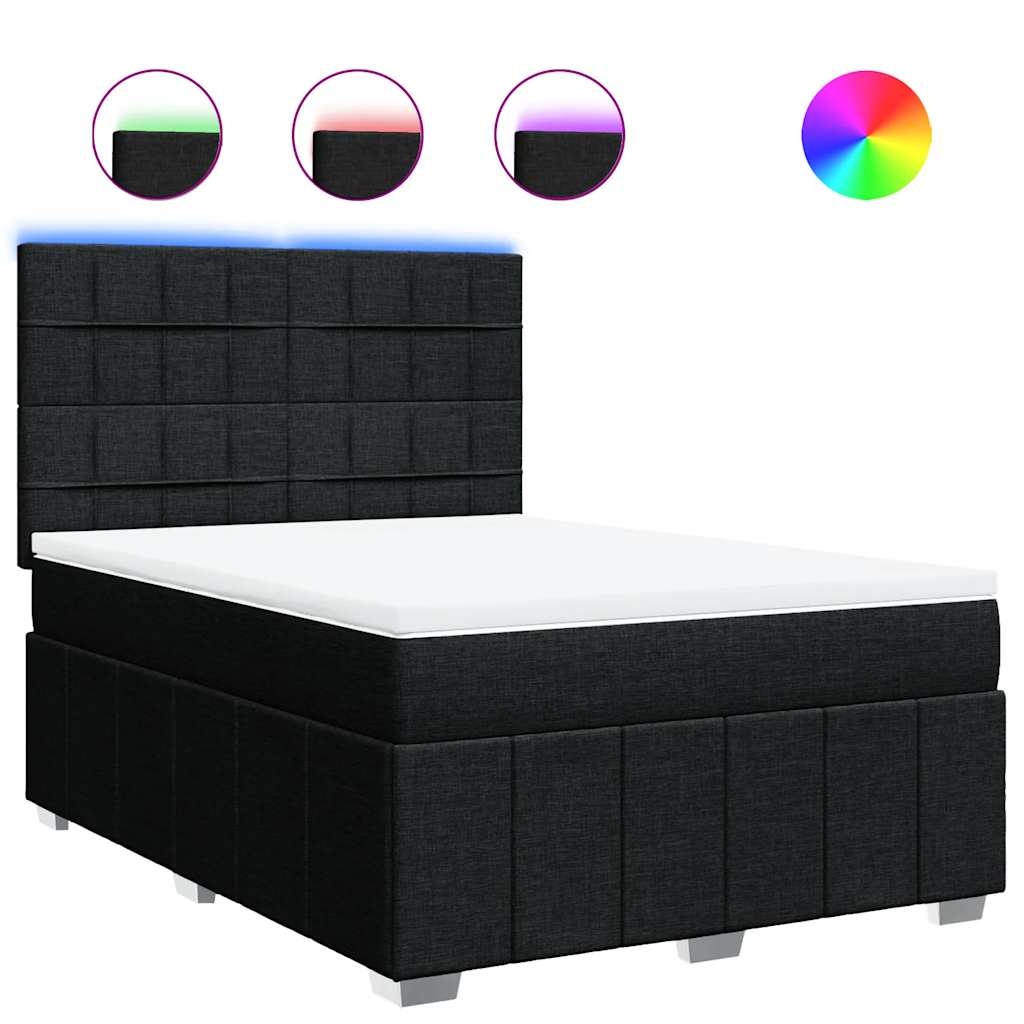 8721102790539_a_en_hd_1 vidaXL Box Spring Bed with Mattress Black Queen Fabric - Image 2