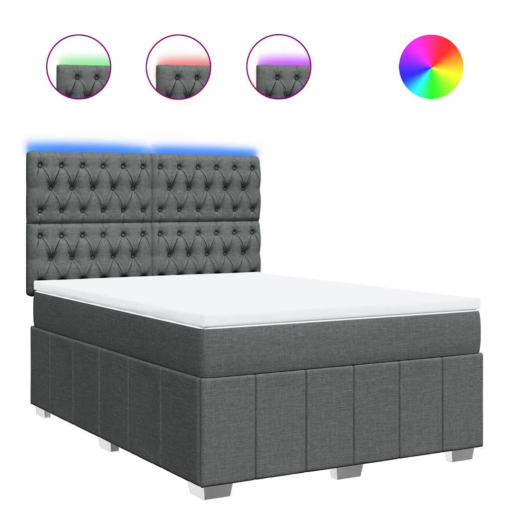 8721102790546_a_en_hd_1 vidaXL Box Spring Bed with Mattress Dark Grey Queen Fabric - Image 2