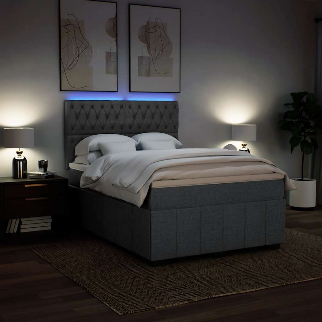 8721102790546_g_en_hd_2 vidaXL Box Spring Bed with Mattress Dark Grey Queen Fabric - Image 4