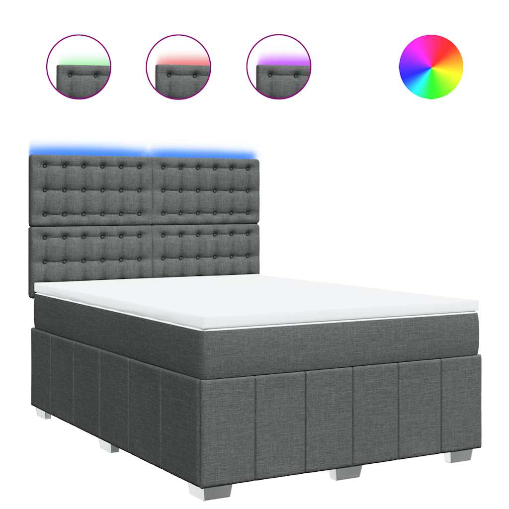 8721102790560_a_en_hd_1 vidaXL Box Spring Bed with Mattress Dark Grey Queen Fabric - Image 2