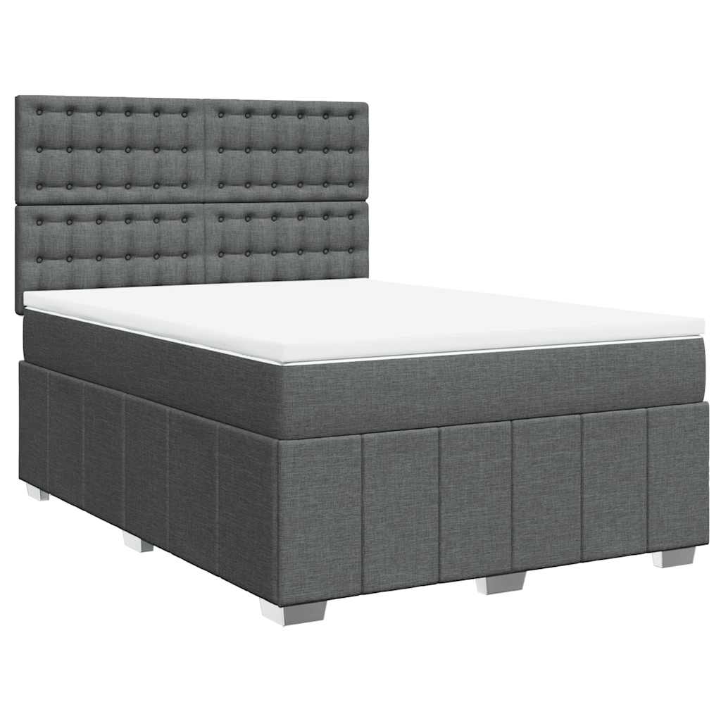 8721102790560_g_en_hd_1 vidaXL Box Spring Bed with Mattress Dark Grey Queen Fabric - Image 3