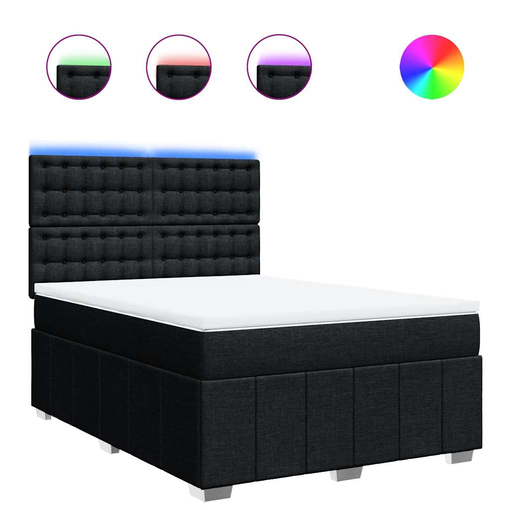 8721102790577_a_en_hd_1 vidaXL Box Spring Bed with Mattress Black Queen Fabric - Image 2