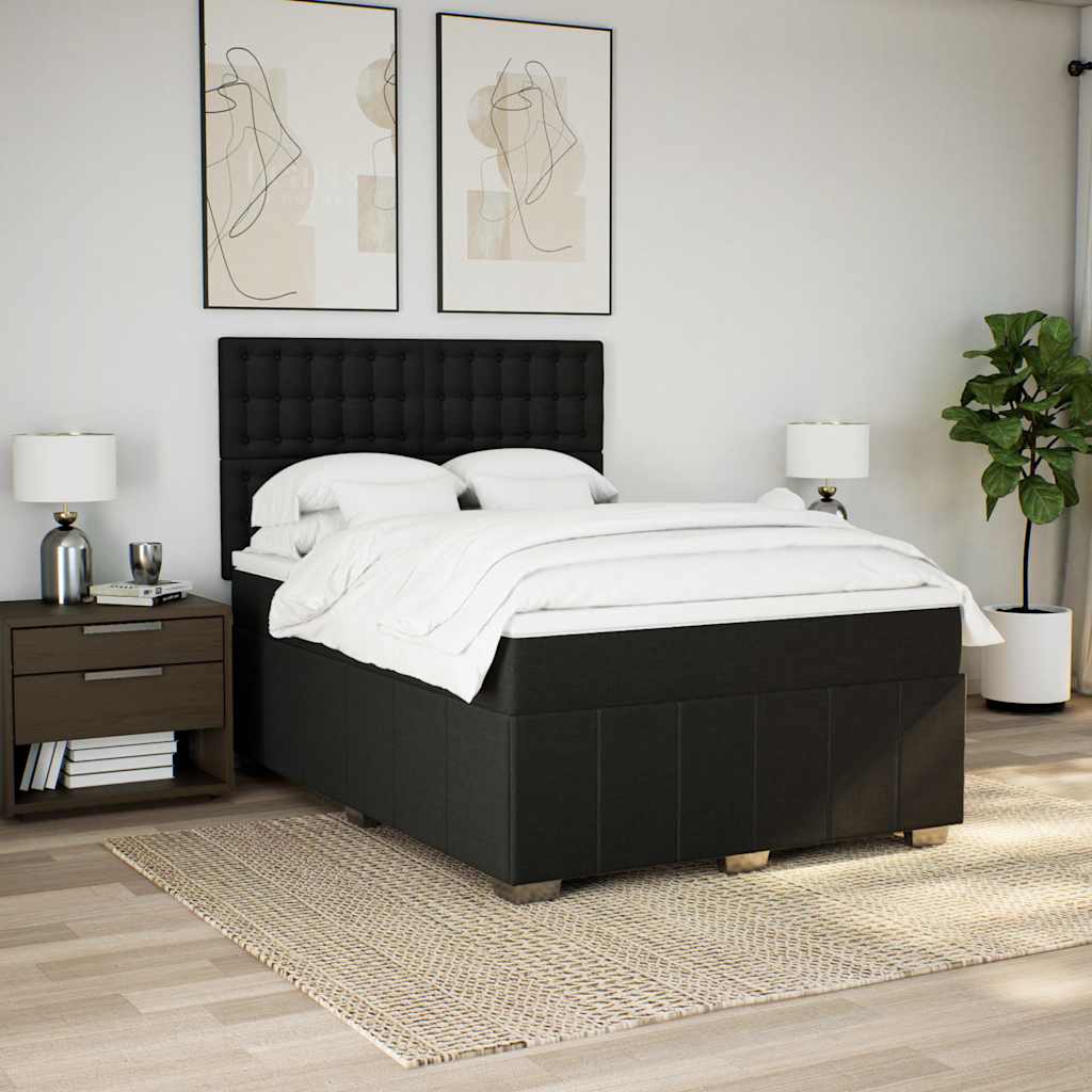 8721102790577_g_en_hd_3 vidaXL Box Spring Bed with Mattress Black Queen Fabric - Image 5