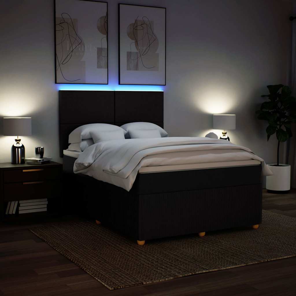 8721102797439_g_en_hd_2 vidaXL Box Spring Bed with Mattress Black Double Fabric - Image 4