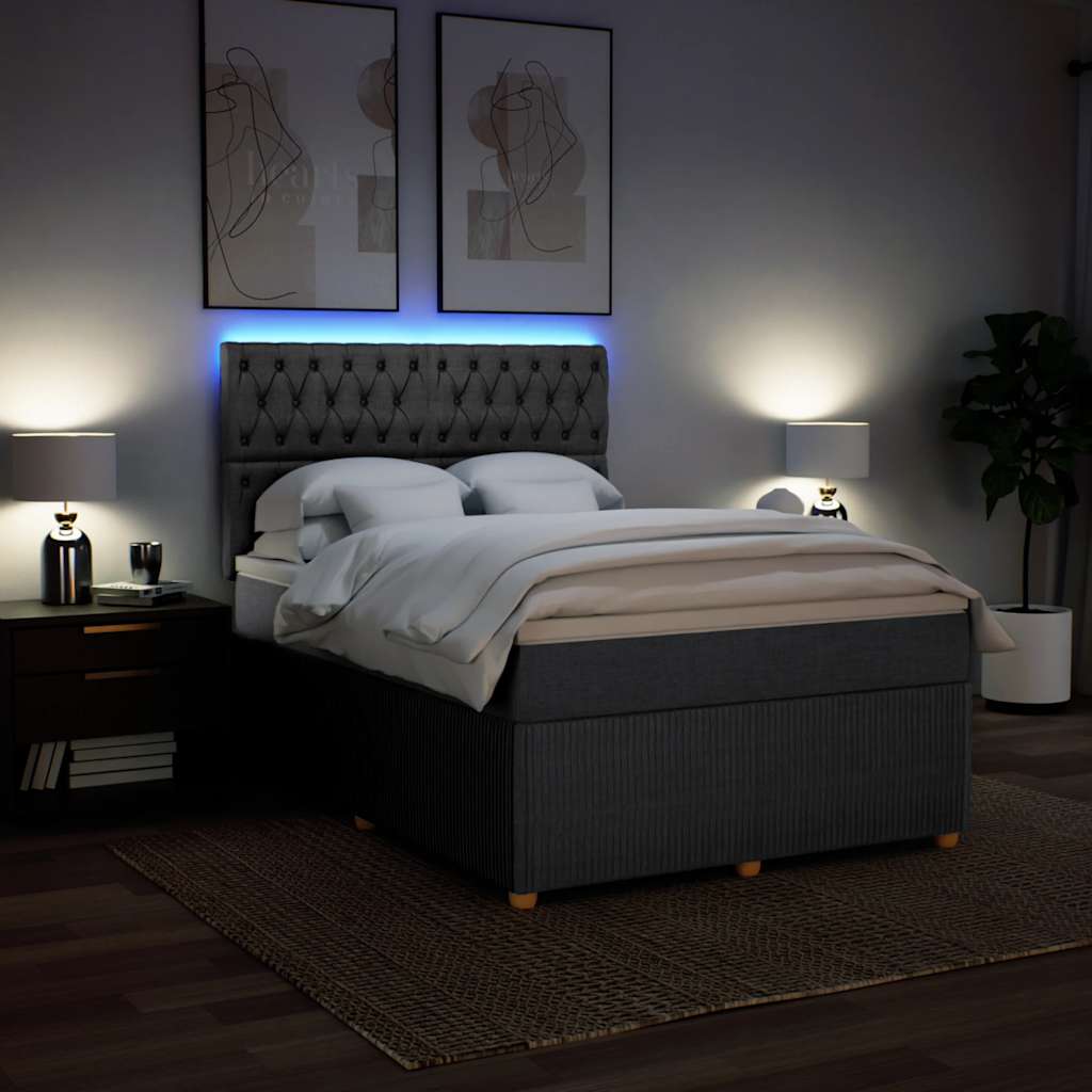 8721102797460_g_en_hd_2 vidaXL Box Spring Bed with Mattress Dark Grey Double Fabric - Image 4