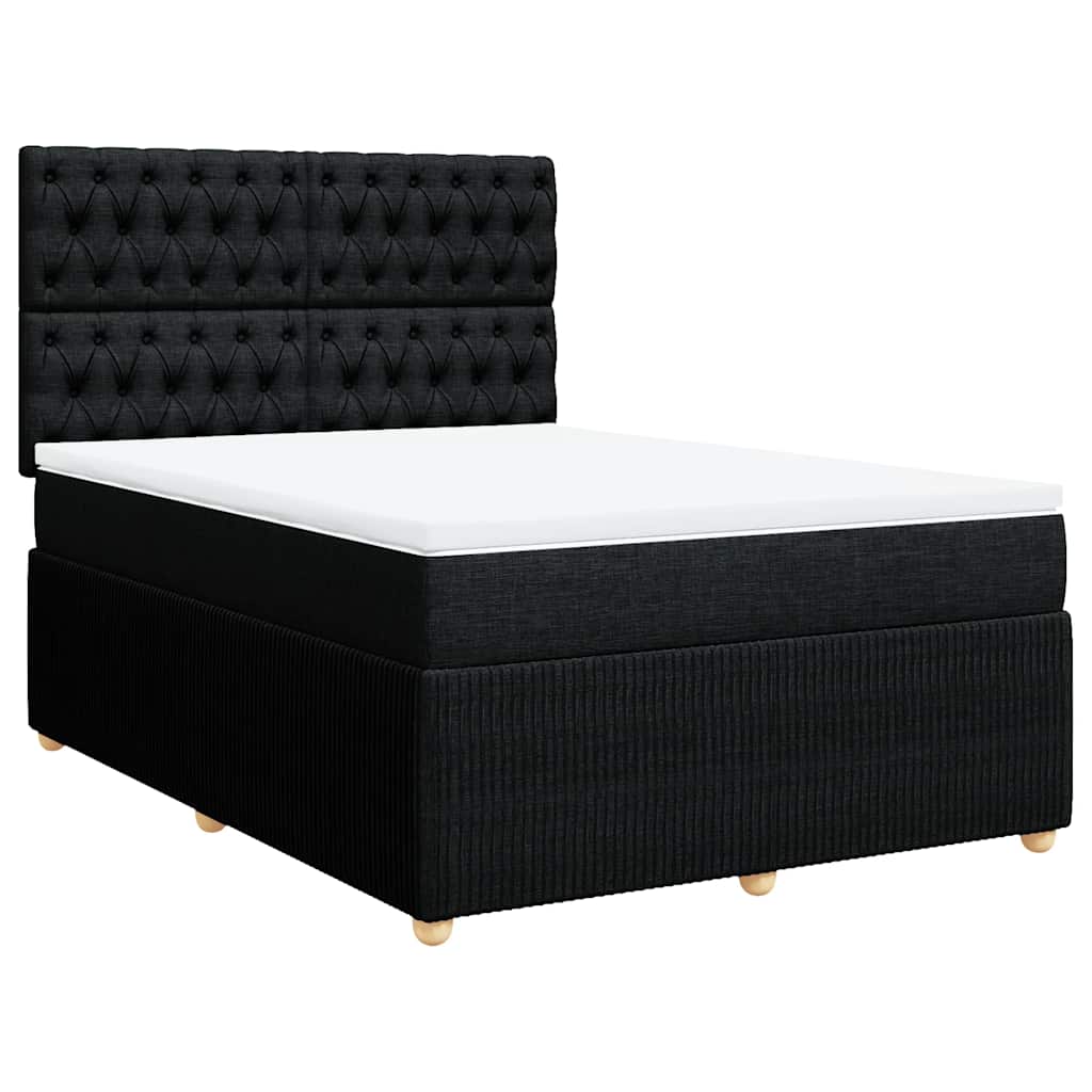 8721102797477_g_en_hd_1 vidaXL Box Spring Bed with Mattress Black Double Fabric - Image 3
