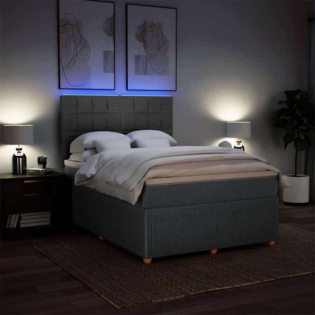 8721102797521_g_en_hd_2 vidaXL Box Spring Bed with Mattress Dark Grey Queen Fabric - Image 4