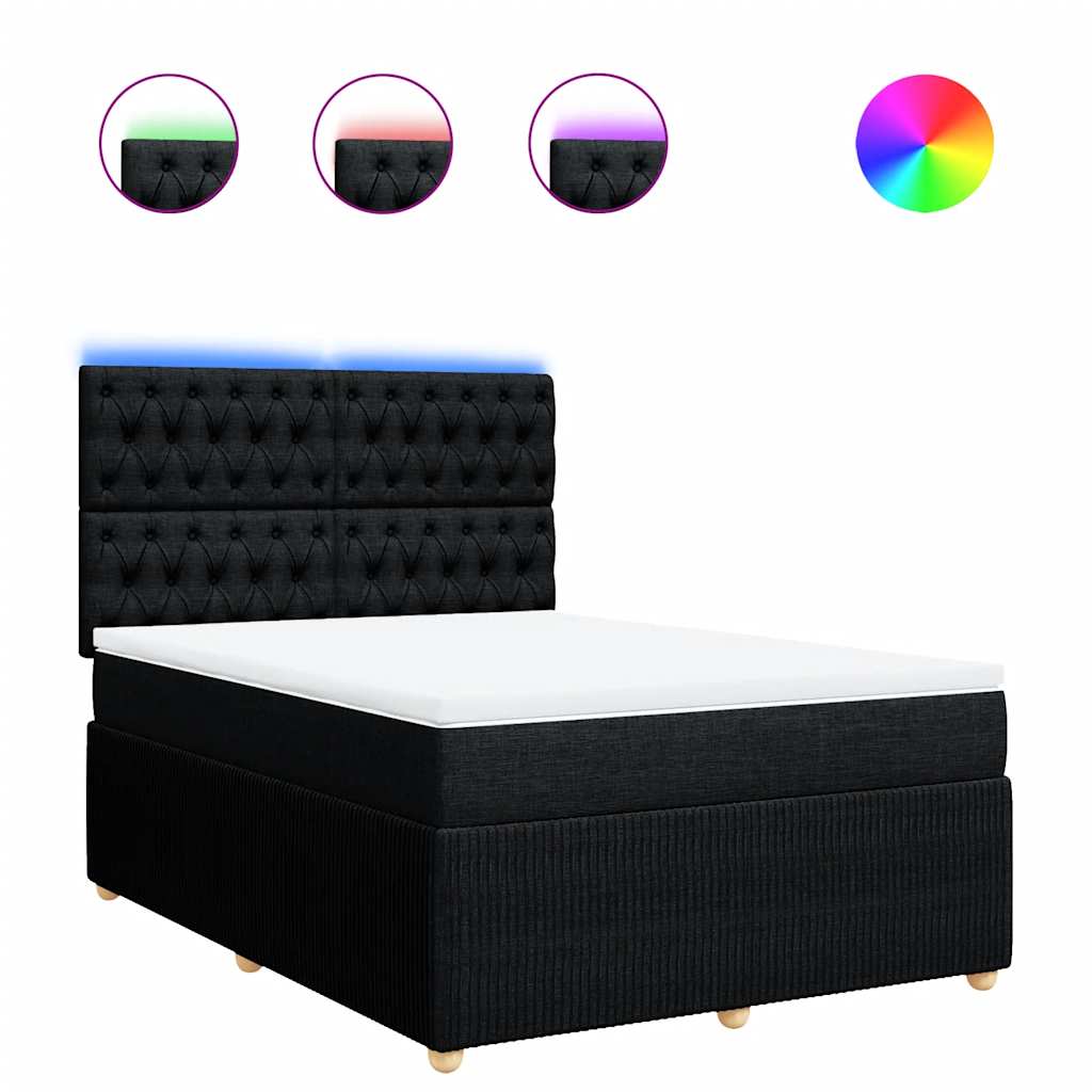 8721102797552_a_en_hd_1 vidaXL Box Spring Bed with Mattress Black Queen Fabric - Image 2