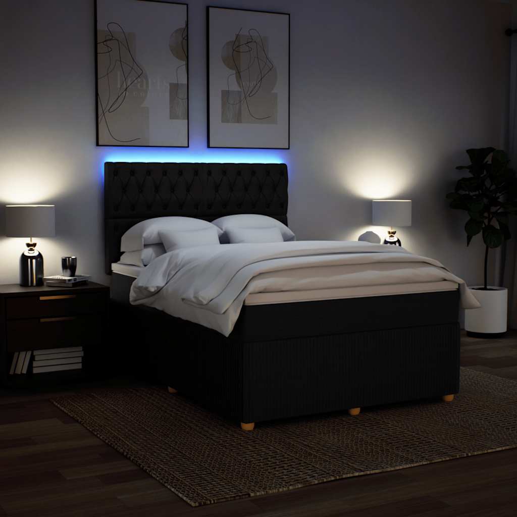 8721102797552_g_en_hd_2 vidaXL Box Spring Bed with Mattress Black Queen Fabric - Image 4
