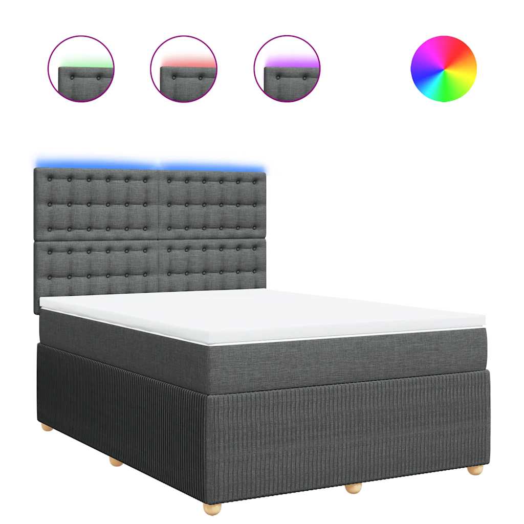 8721102797569_a_en_hd_1 vidaXL Box Spring Bed with Mattress Dark Grey Queen Fabric - Image 2