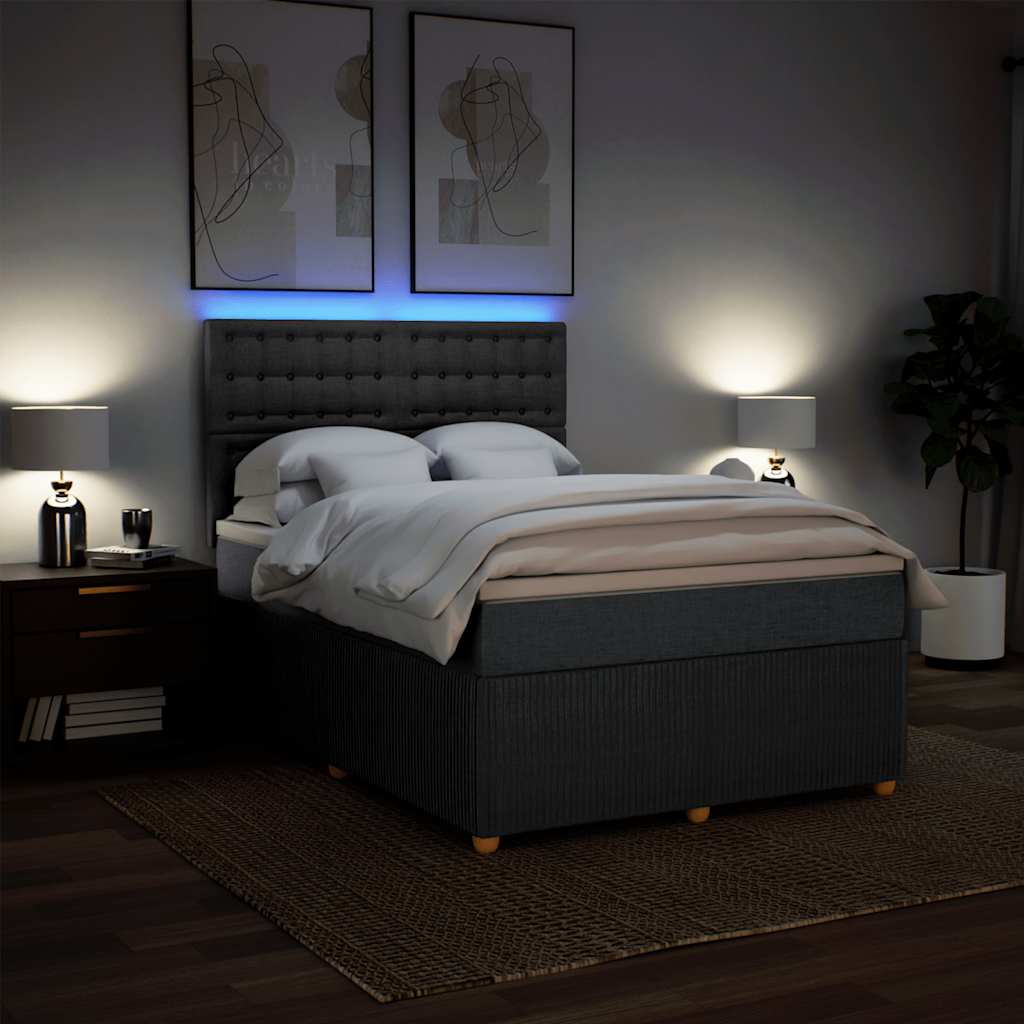 8721102797569_g_en_hd_2 vidaXL Box Spring Bed with Mattress Dark Grey Queen Fabric - Image 4