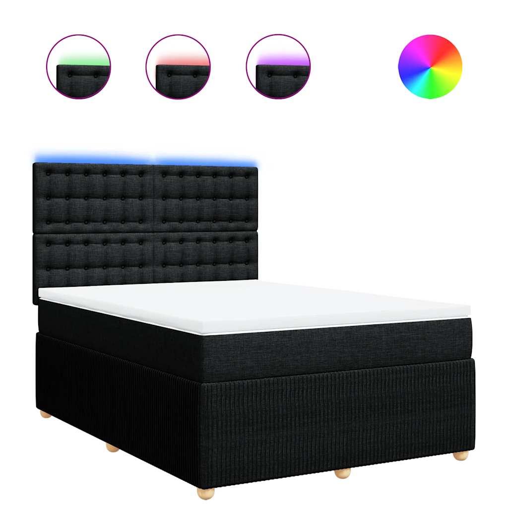 8721102797576_a_en_hd_1 vidaXL Box Spring Bed with Mattress Black Queen Fabric - Image 2