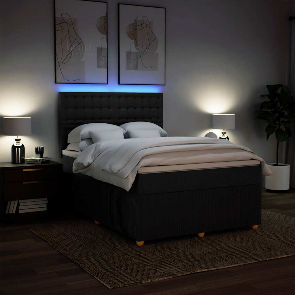 8721102797576_g_en_hd_2 vidaXL Box Spring Bed with Mattress Black Queen Fabric - Image 4
