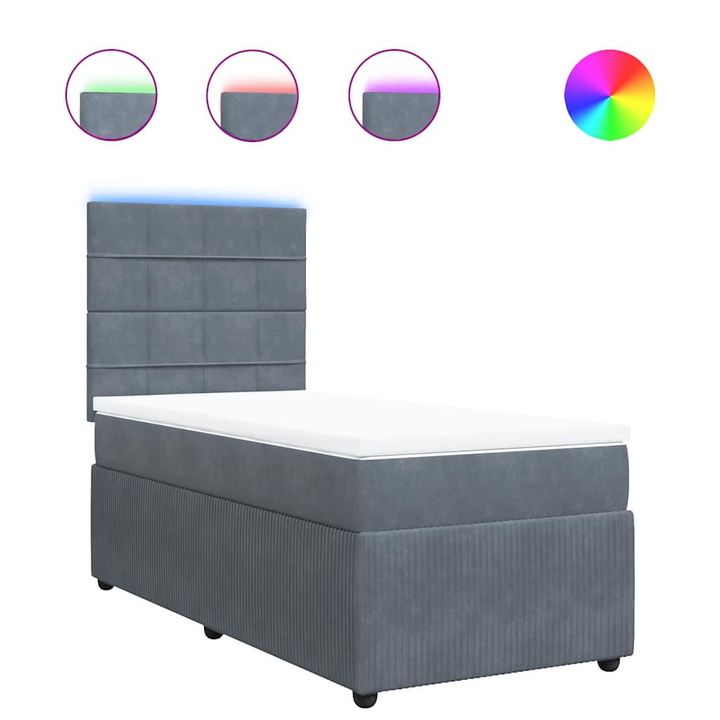 8721102797682_a_en_hd_1 vidaXL Box Spring Bed with Mattress Dark Grey King Single Velvet - Image 2