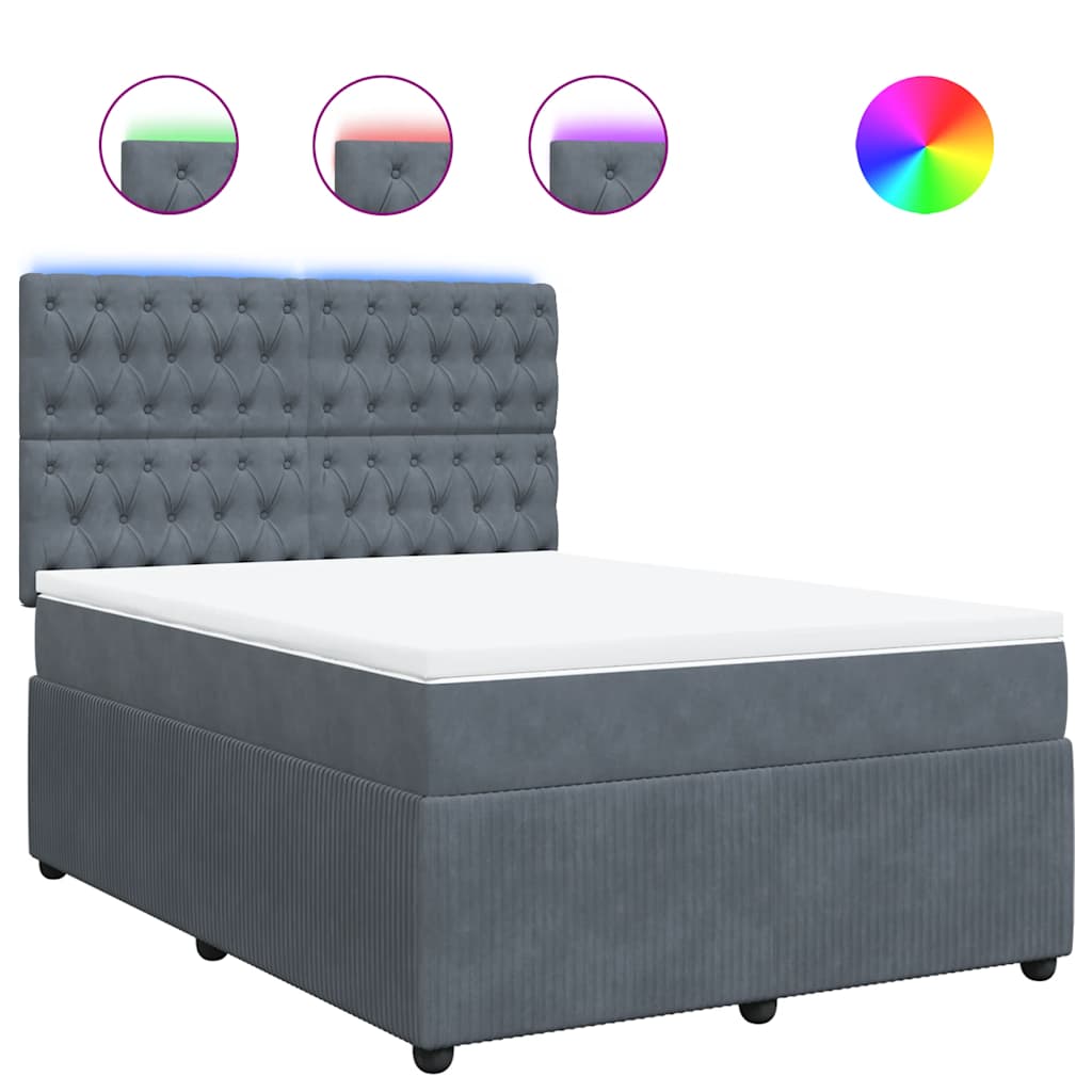 8721102797866_a_en_hd_1 vidaXL Box Spring Bed with Mattress Dark Grey Queen Velvet - Image 2