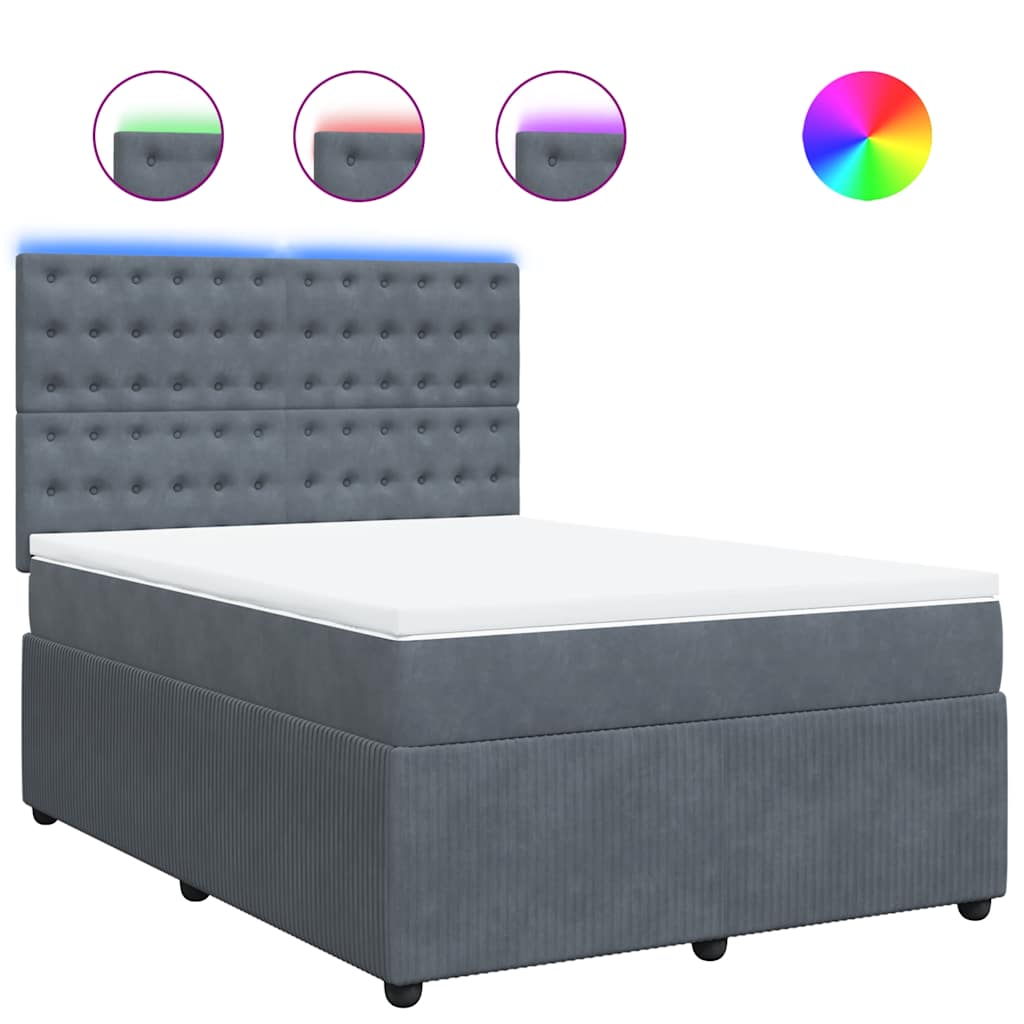 8721102797880_a_en_hd_1 vidaXL Box Spring Bed with Mattress Dark Grey Queen Velvet - Image 2