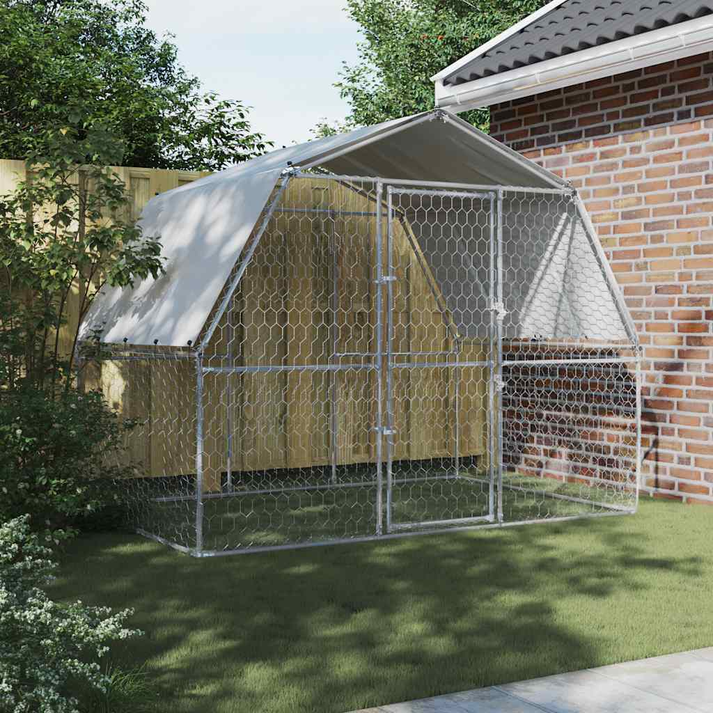 8721102797903_g_en_hd_1 vidaXL Dog Cage with Roof and Door Silver Galvanised Steel - Image 3