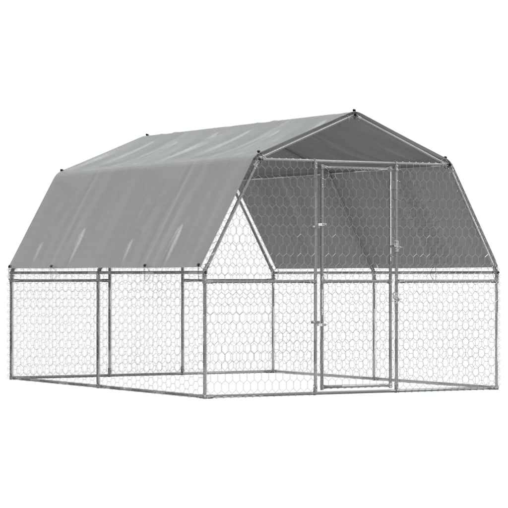 8721102797910_a_en_hd_1 vidaXL Dog Cage with Roof and Door Silver Galvanised Steel - Image 2