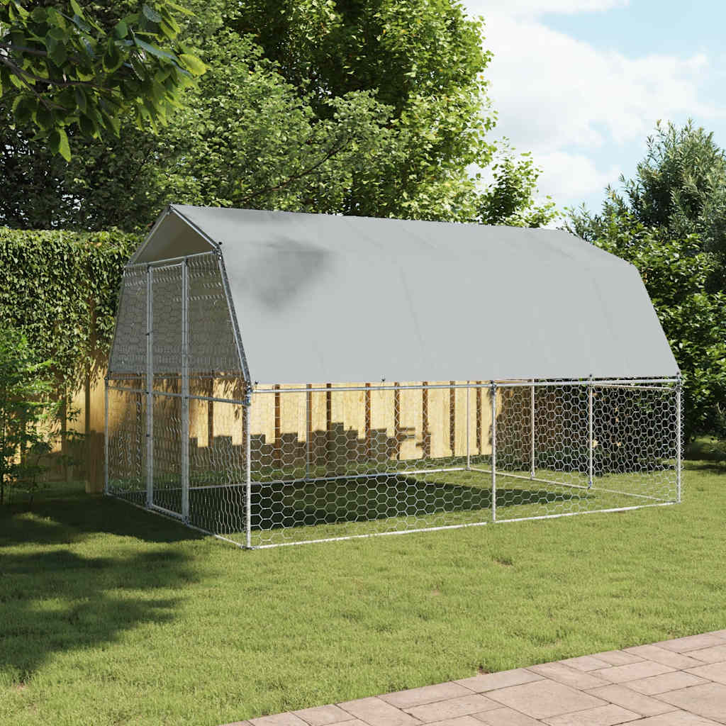 8721102797910_g_en_hd_1 vidaXL Dog Cage with Roof and Door Silver Galvanised Steel - Image 3