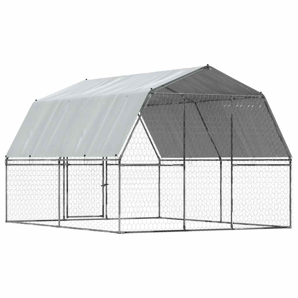 8721102797910_g_en_hd_4 vidaXL Dog Cage with Roof and Door Silver Galvanised Steel - Image 6