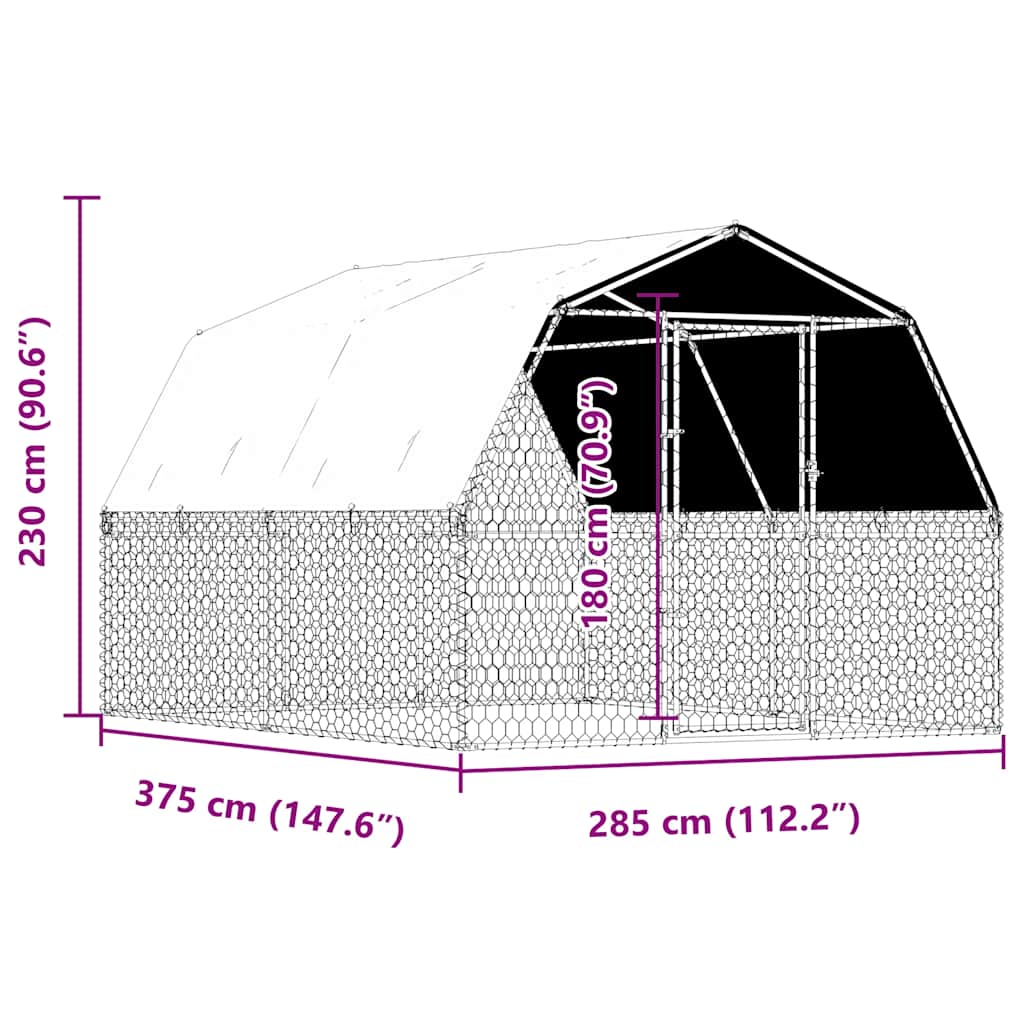 8721102797910_g_en_hd_6 vidaXL Dog Cage with Roof and Door Silver Galvanised Steel - Image 8