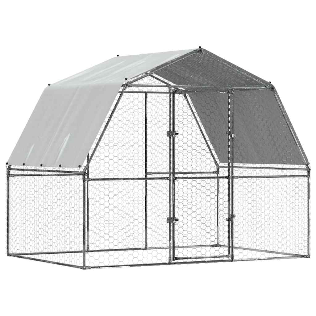 8721102797927_a_en_hd_1 vidaXL Chicken Cage with Roof and Door Silver Galvanised Steel - Image 2