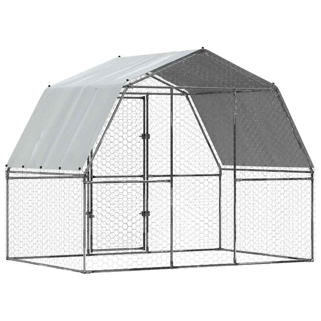 8721102797927_g_en_hd_4 vidaXL Chicken Cage with Roof and Door Silver Galvanised Steel - Image 6