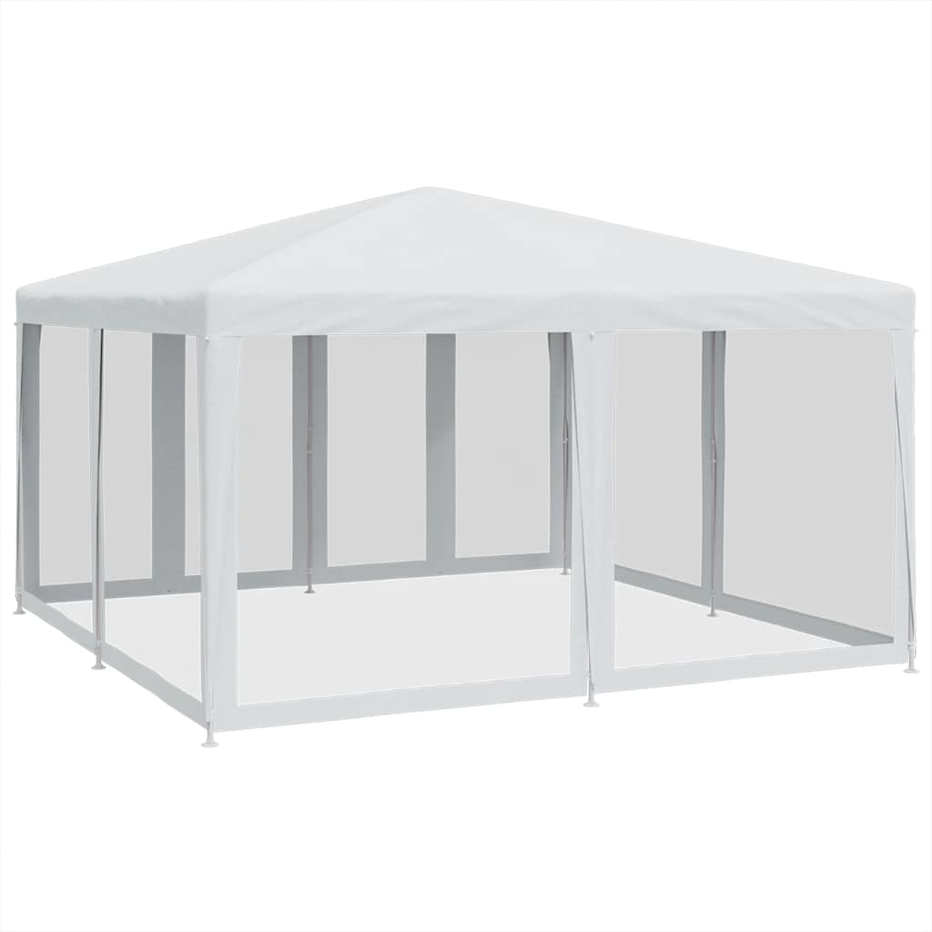 8721102806872_g_en_hd_3 vidaXL Party Tent with 8 Mesh Sidewalls White 4x4 m HDPE - Image 5