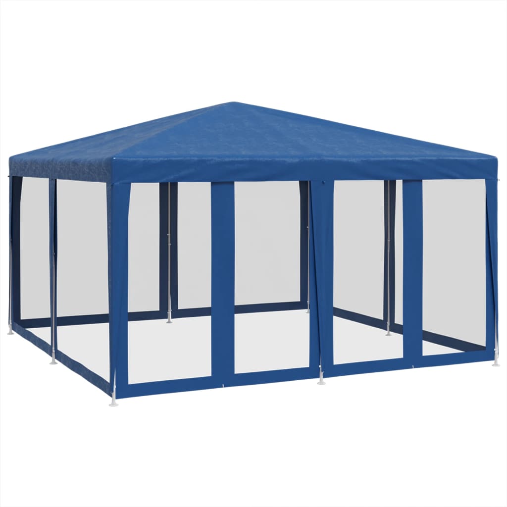 8721102806889_a_en_hd_1 vidaXL Party Tent with 8 Mesh Sidewalls Blue 4x4 m HDPE - Image 2