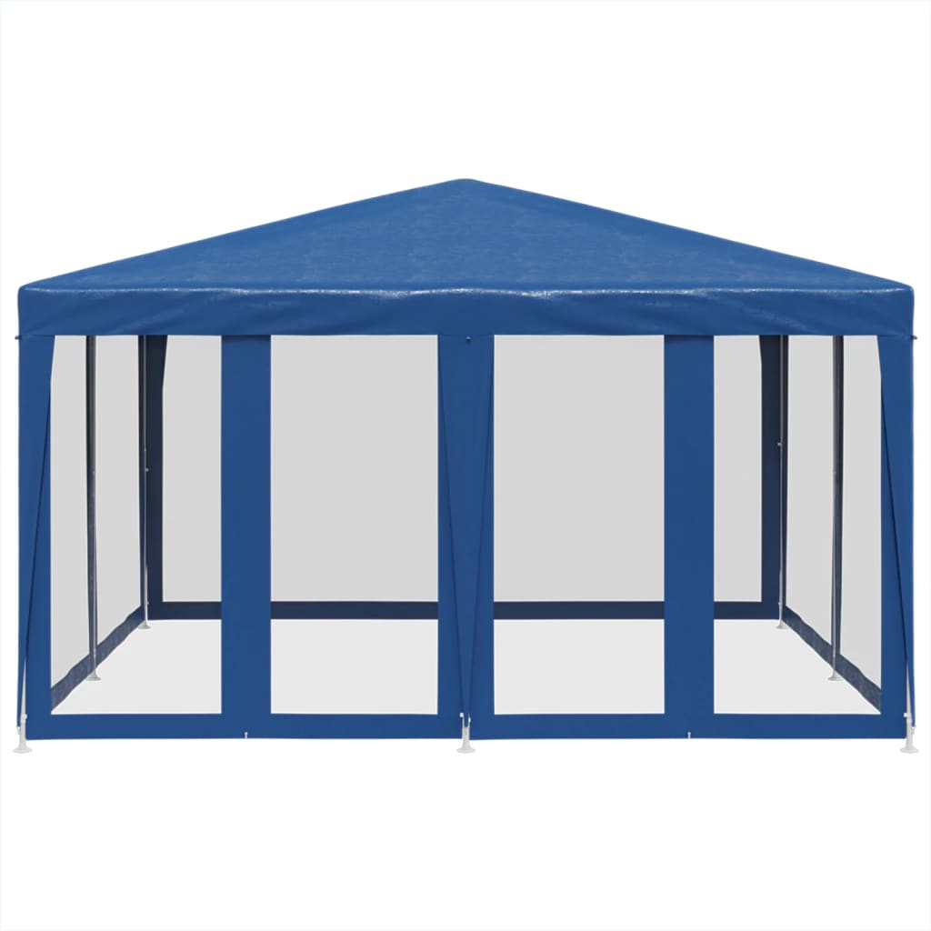 8721102806889_g_en_hd_1 vidaXL Party Tent with 8 Mesh Sidewalls Blue 4x4 m HDPE - Image 3
